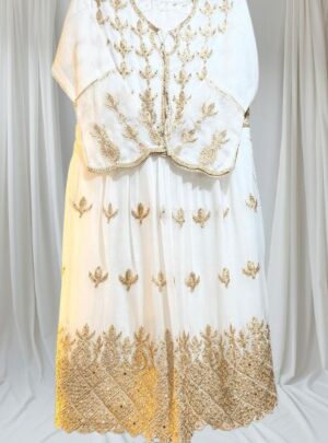 Elegant White Girls Embroidered 3-Piece Dress